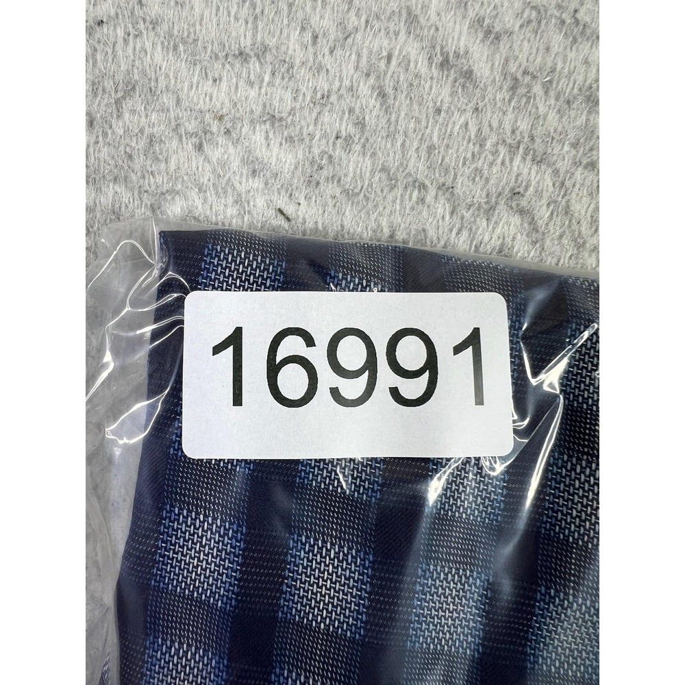 Ermenegildo Zegna Shirt Mens XL Blue Check Plaid Button Front Long Sleeve - Picture 9 of 9